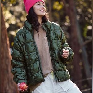 Women's Green Puffer Jacket